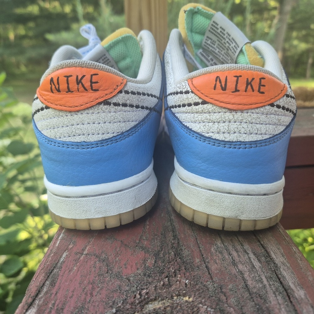 Nike Dunk Low GS Youth Size 5.5 DX3363-100 Blue White Orange - Picture 2 of 6